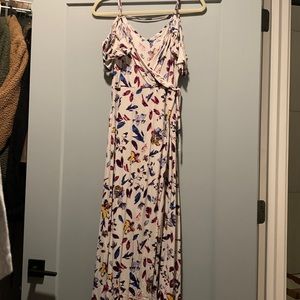 Target floral cold shoulder wrap dress